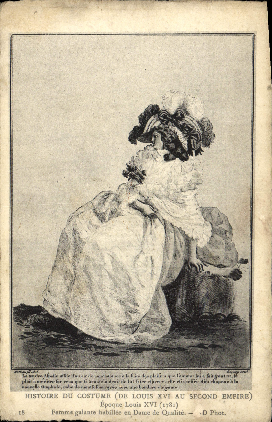 CPA Histoire Du Costume Femme galatne Epoque Louis XVI