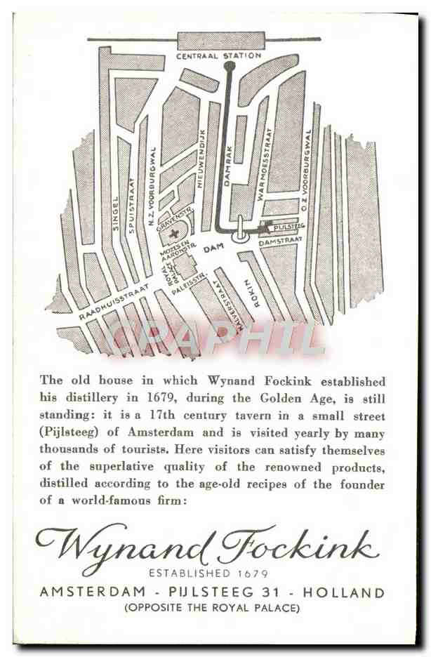 CPA Wynand Fockink Amsterdam Holland — Rückseite