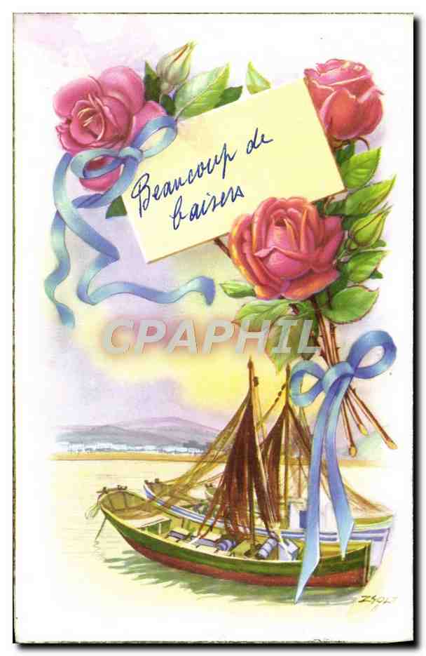 CPA Fleurs Bateau 