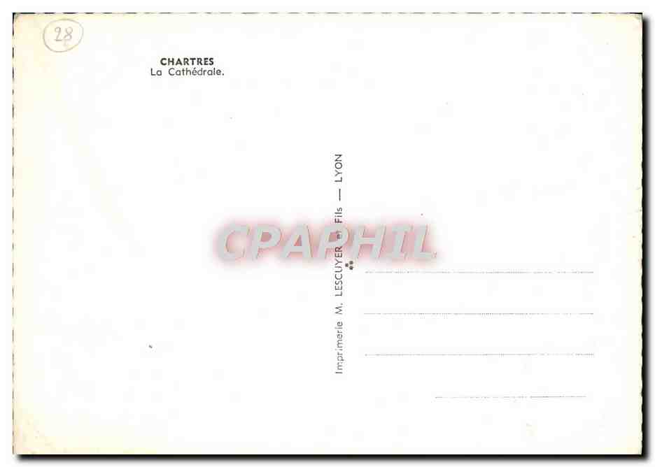 CPM Chartres La Cathedrale — Verso