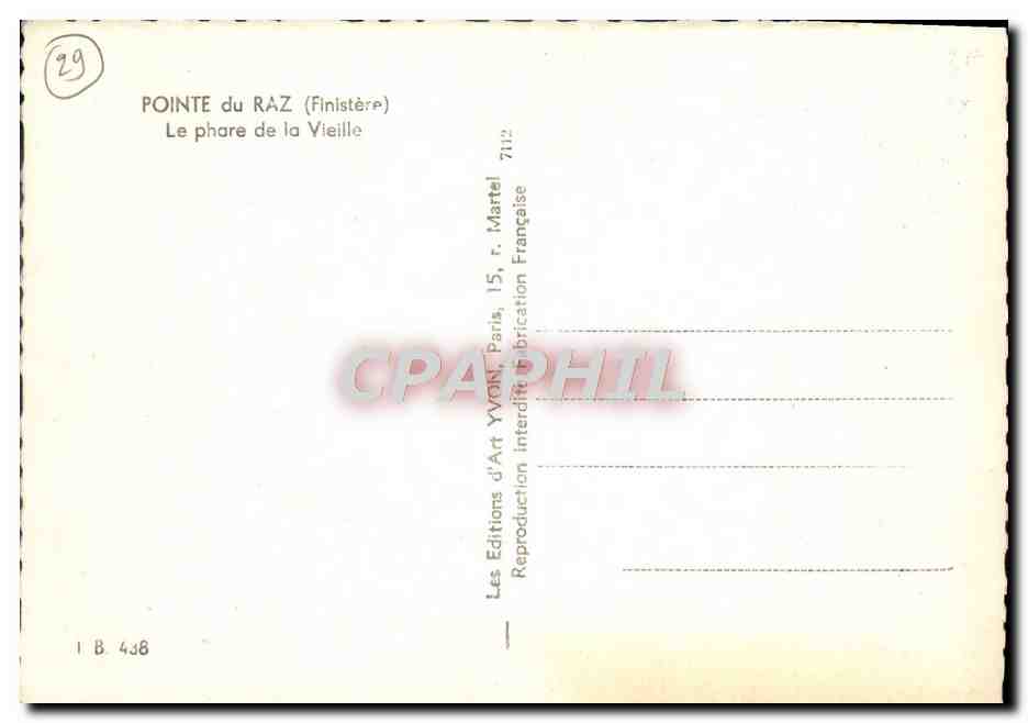 CPM Pointe Du Raz Le Phare De La Vieille — Reverso