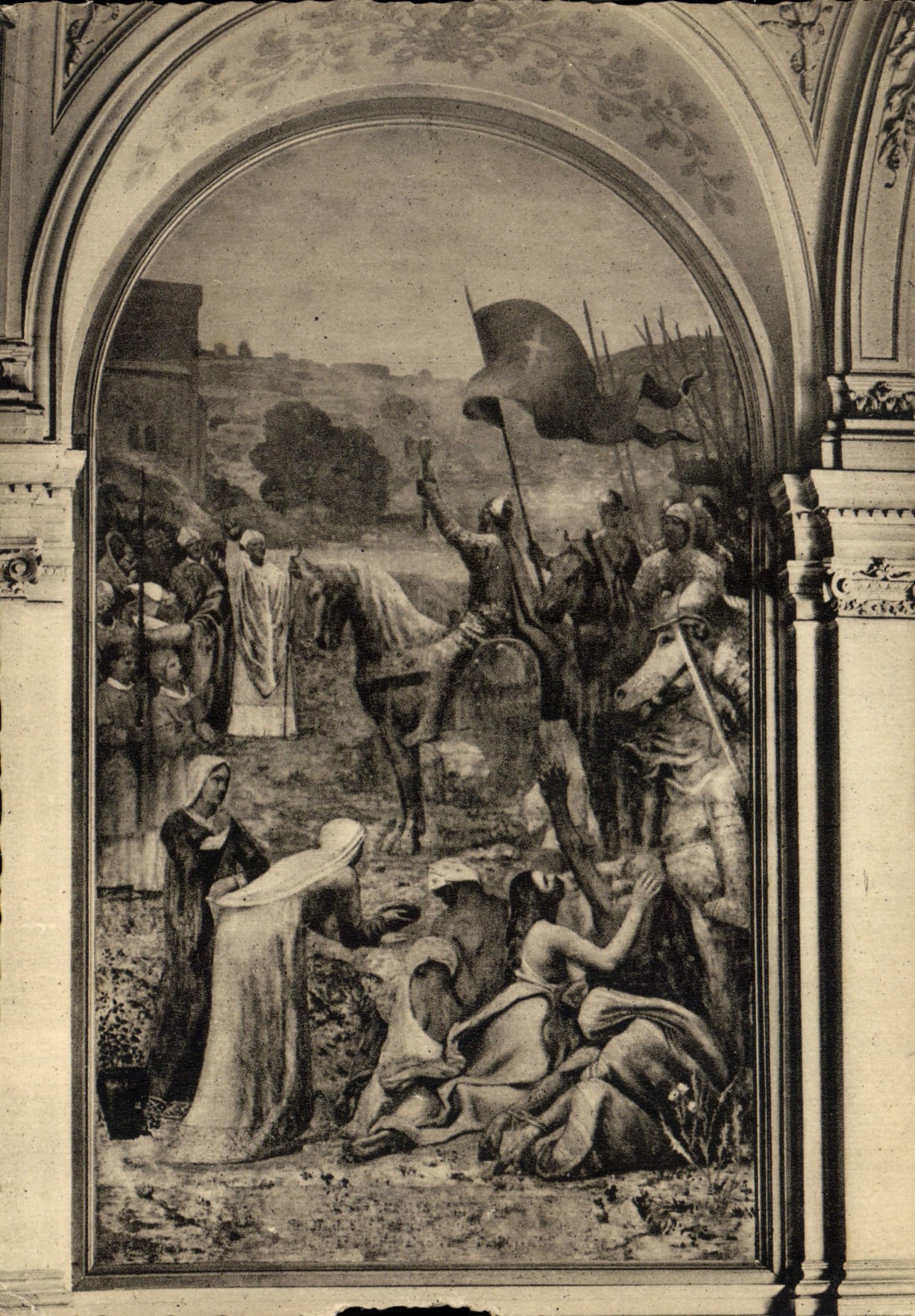 Poitiers — Peinture de Puvis de Chavannes à l'Hôtel de Ville — Rentrée de Charles Martel après sa victoire sur Abdérème en 732