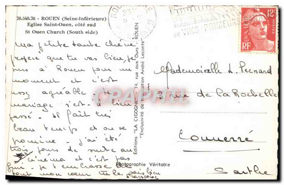 CPM Rouen Eglise Saint Ouen Cote Sud  — Verso