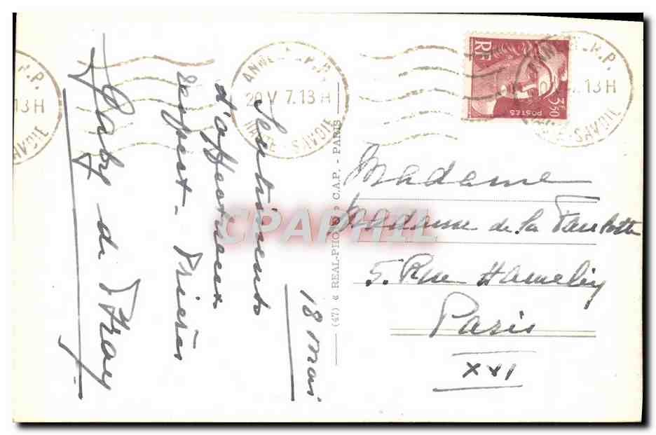 Anneyce - Monastère de la Visitation — éditeur (37) & REAL-PHOTO - CAP - PARIS, n°26 — Rückseite