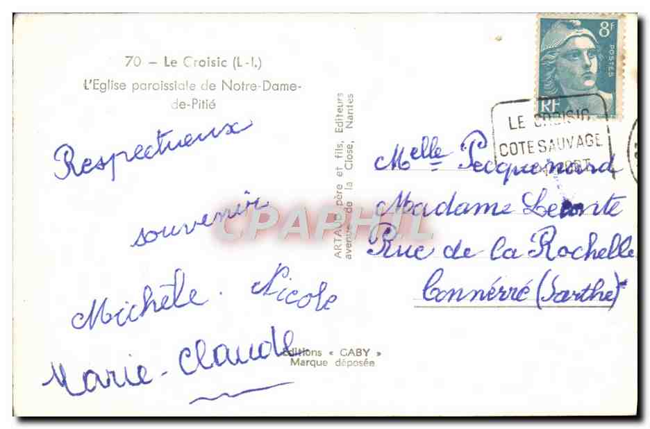 CPM Le Croisic L'Eglise Paroissiale De Notre Dame De Pitie — Rückseite