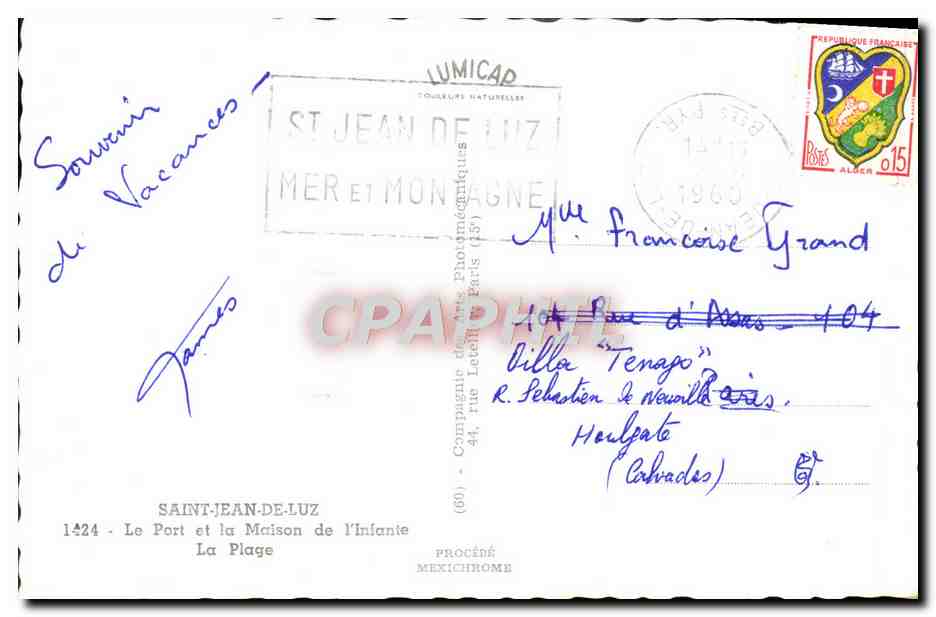 St-JEAN-de-LUZ — Port et plage — Lumicap — Verso