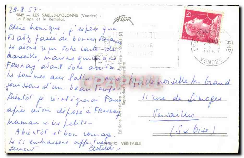 Les Sables-d'Olonne — Plage et le Remblai — Éditions Artistiques Veritable — Reverso