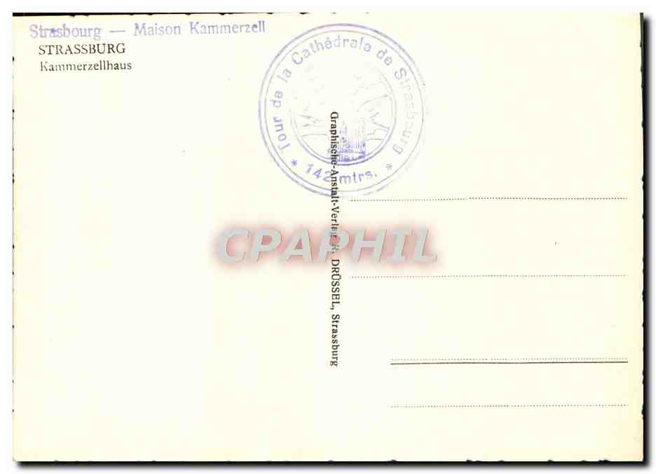 CPM Strassburg Kammerzellhaus — Verso
