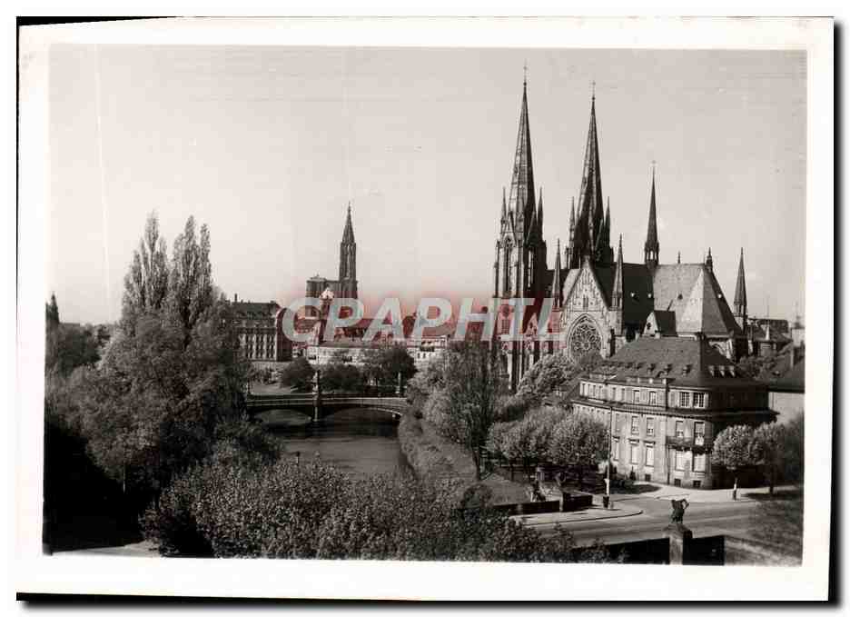 Strasbourg - Église Saint-Paul et la Cathédrale — Imprimeur-Éditeur R. Drussel