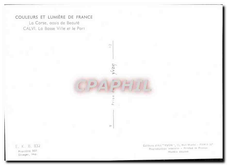 Calvi — La Basse Ville et le Port — Éditions d'Art YVON — Reverso