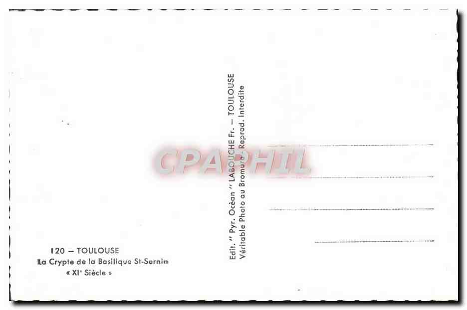CPM Toulouse La Crypte De La Basilique St Sernin — Verso