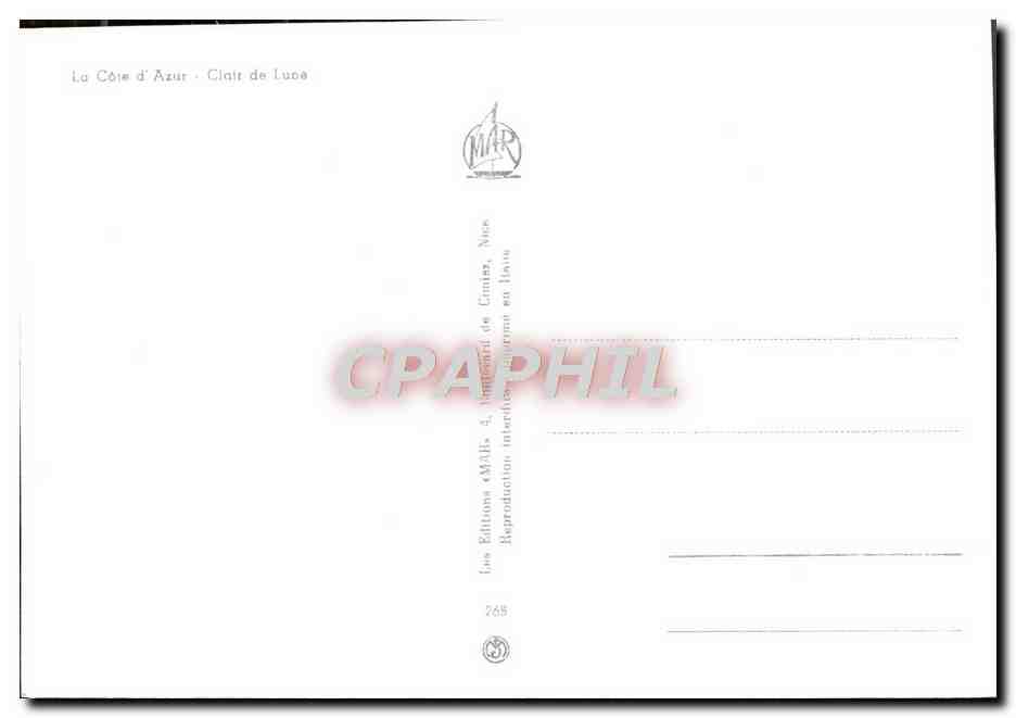 CPM La Cote d'Azur — Verso