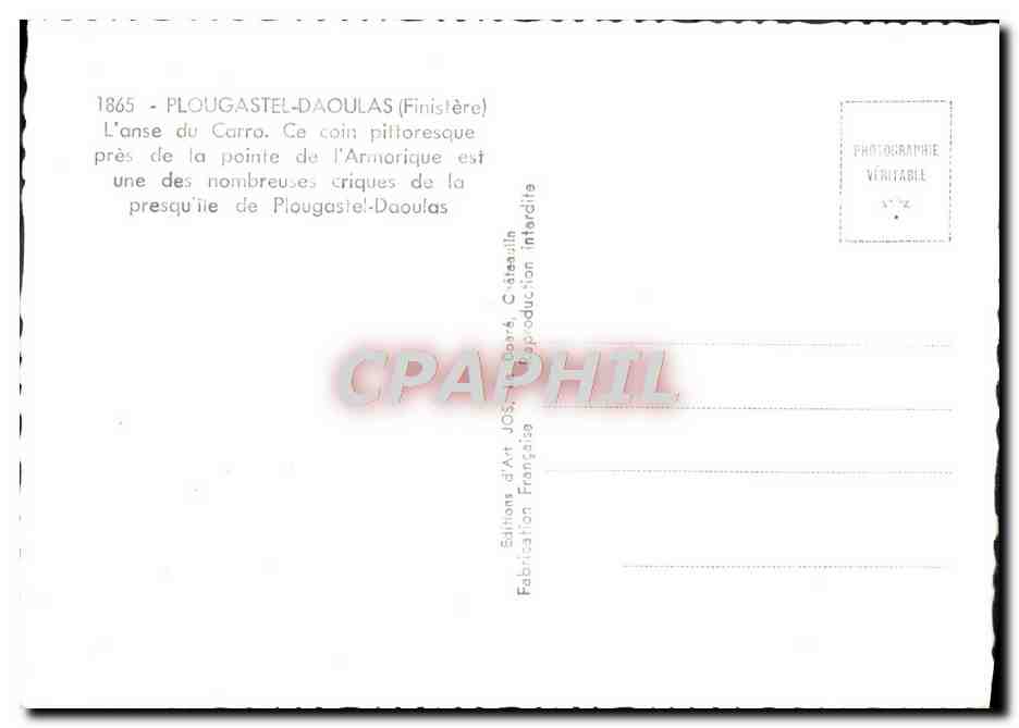 CPM Plougastel Daoulas L'Anse Du Carro — Rückseite