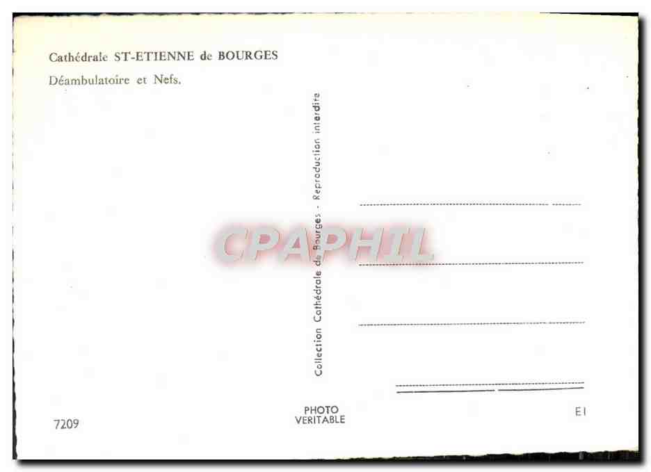 CPM Cathedrale St Etienne De Bourges Deambulatoire et nefs — Rückseite