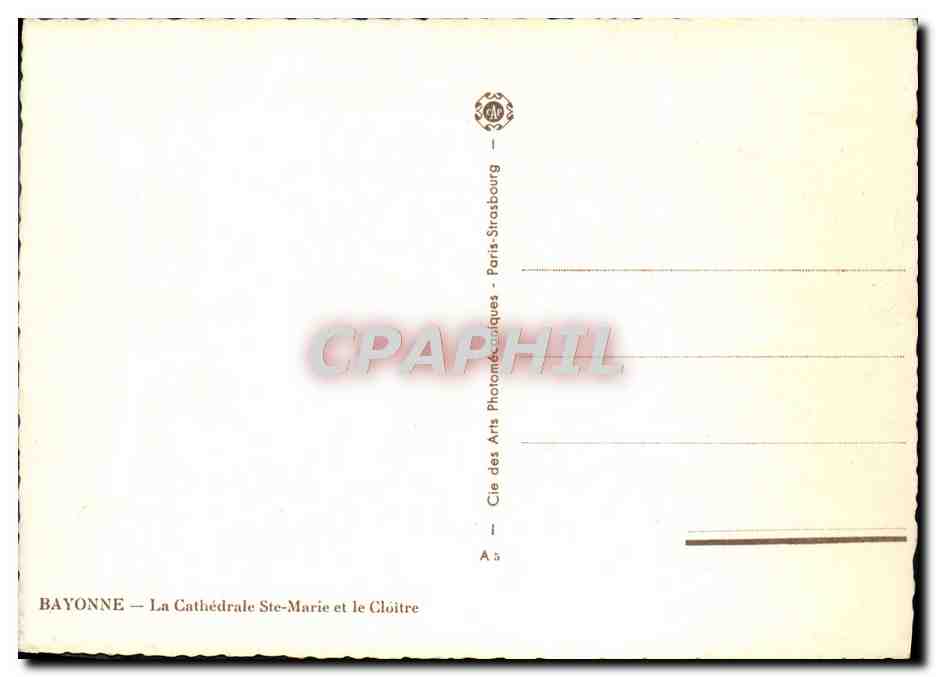 CPM Bayonne La Cathedrale Ste Marie Et Le Cloitre Vivier — Verso