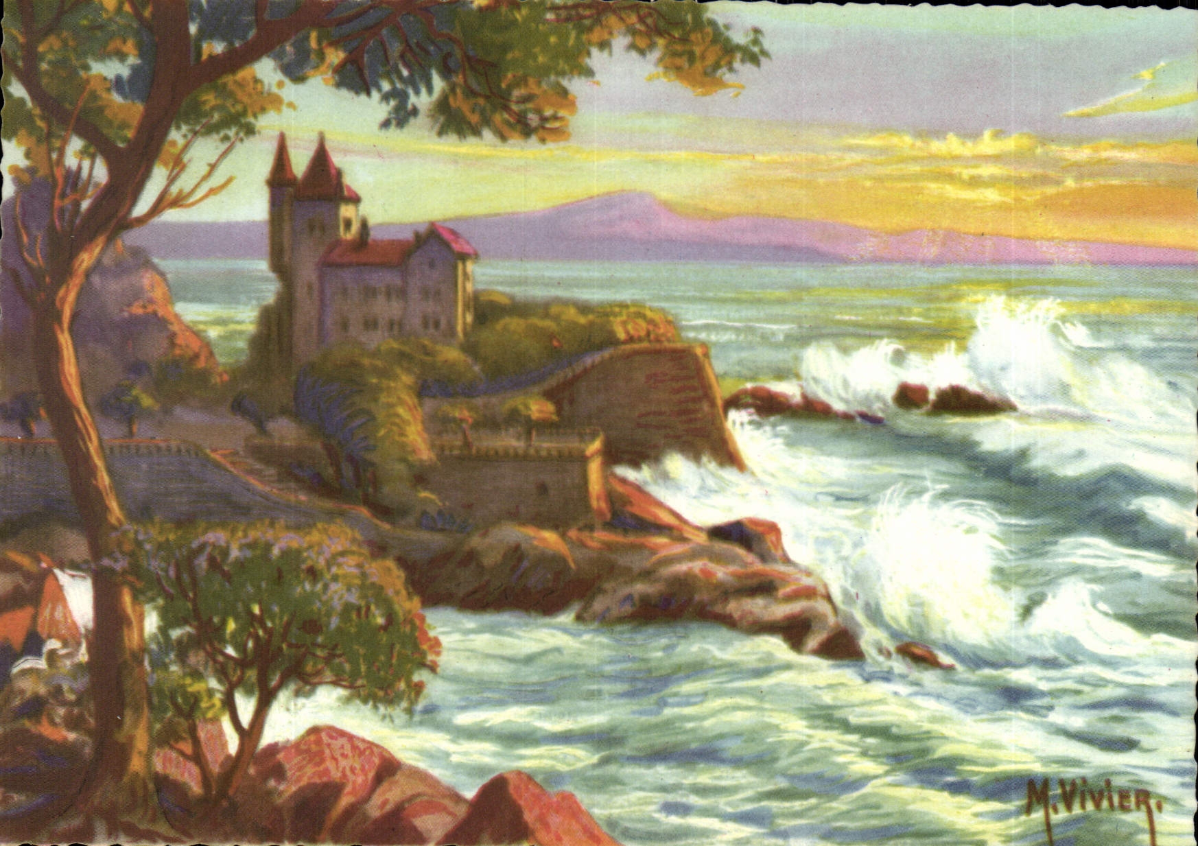 CPA Biarritz Le Chateau Basque Et Les Pyrenees Vivier