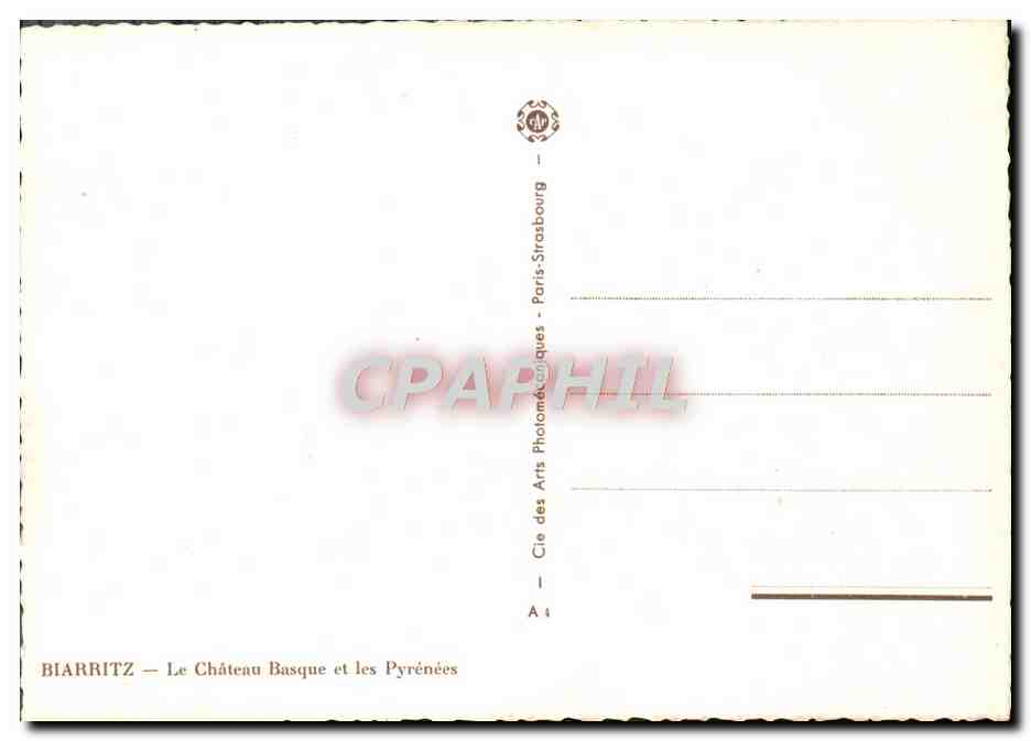 CPA Biarritz Le Chateau Basque Et Les Pyrenees Vivier — Verso