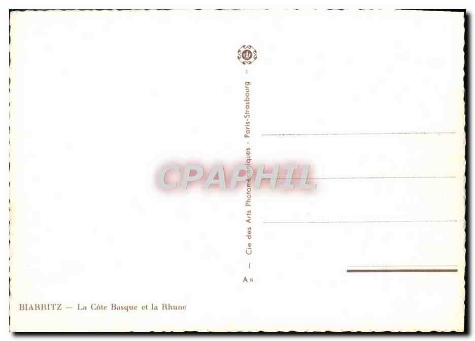 CPA Biarritz Le Cote Basque Et La Rhune Vivier — Rückseite