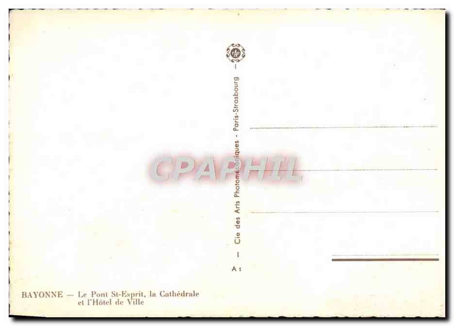 CPA Bayonne Le Pont St Esprit La Cathedrale Et l'Hotel De Ville Vivier — Verso