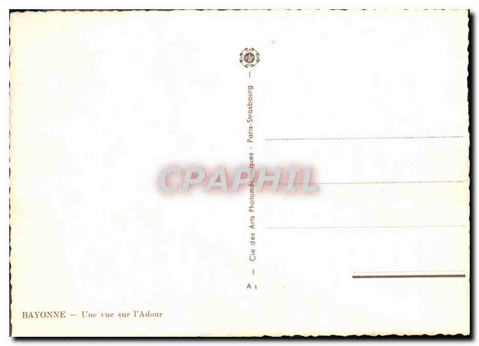 CPA Bayonne Une Vue sur L'Adour Vivier — Verso