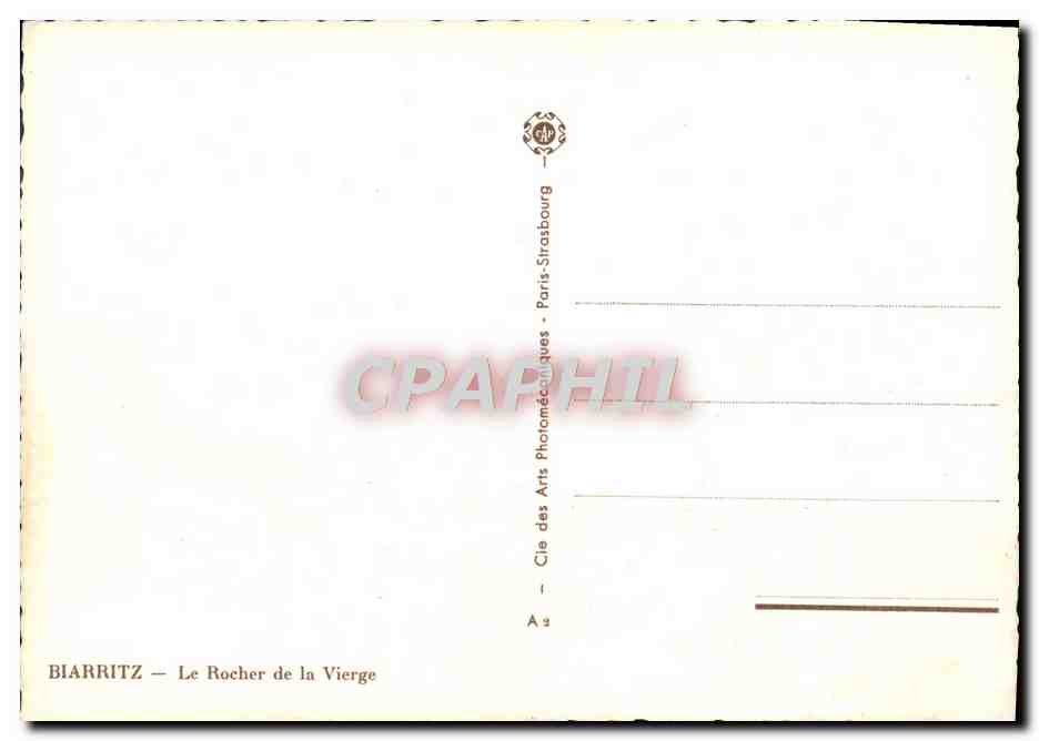 CPA Biarritz Le Rocher De La Vierge Vivier — Verso