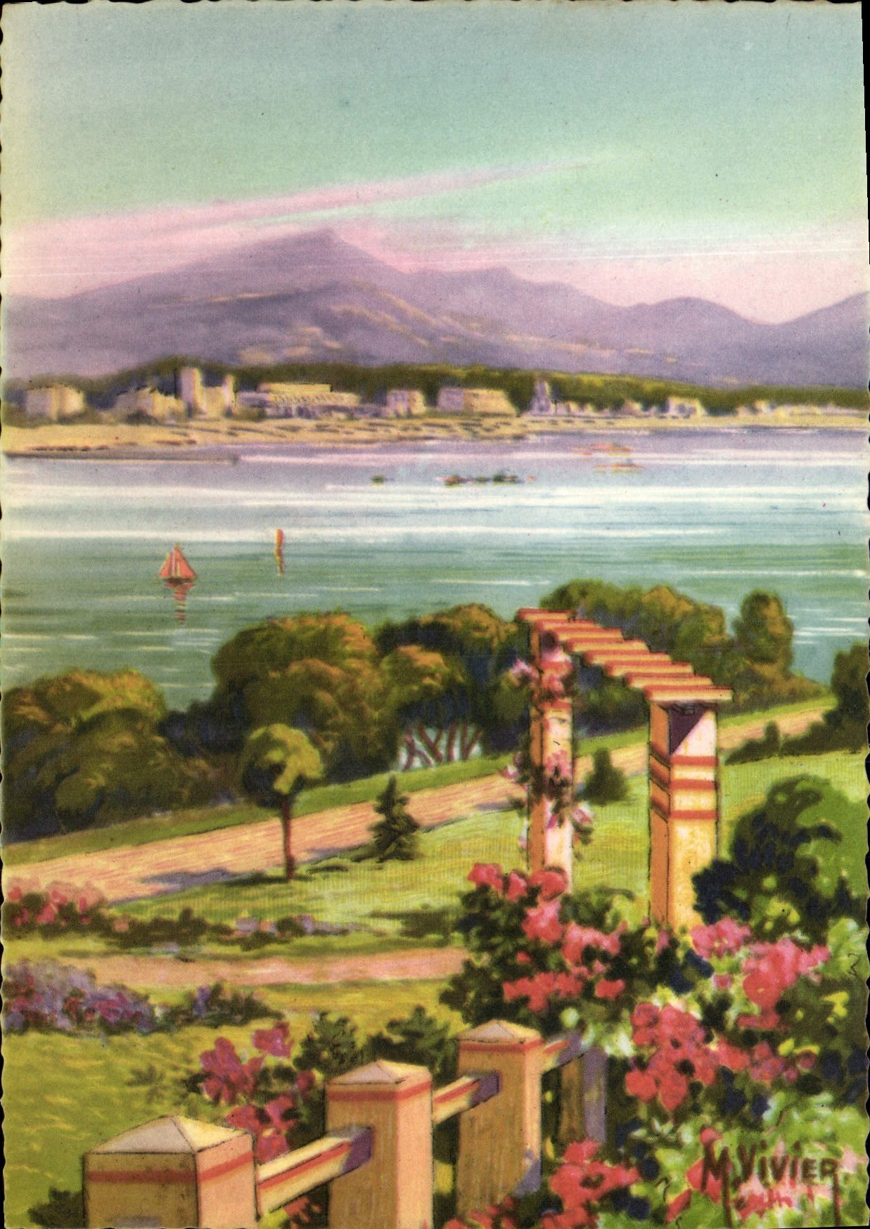 St-JEAN-de-LUZ — Vue sur la Baie et la Rhune — Cie des Arts Photomécaniques, Paris-Strasbourg