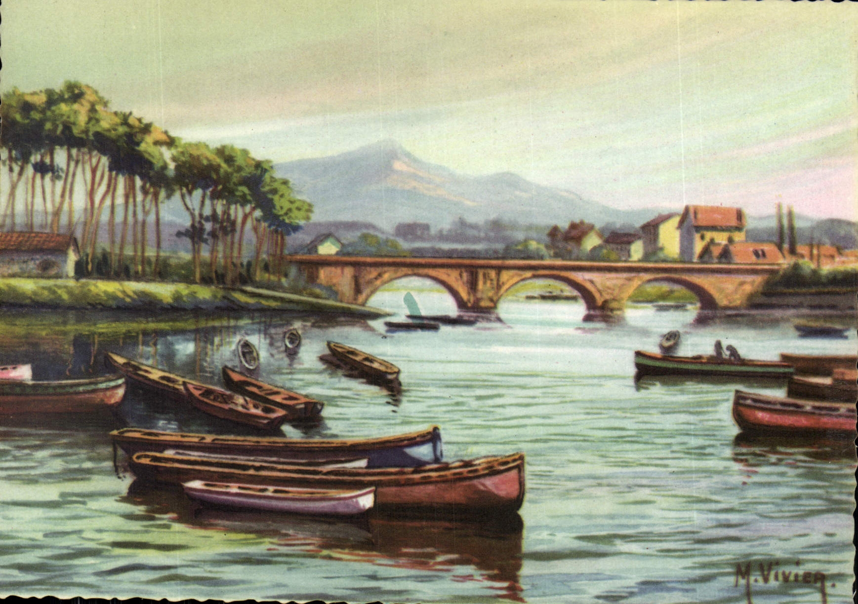 St-Jean-de-Luz — La rivière l’Uxain et la Rhune — Cie des Arts Photomécaniques, Paris
