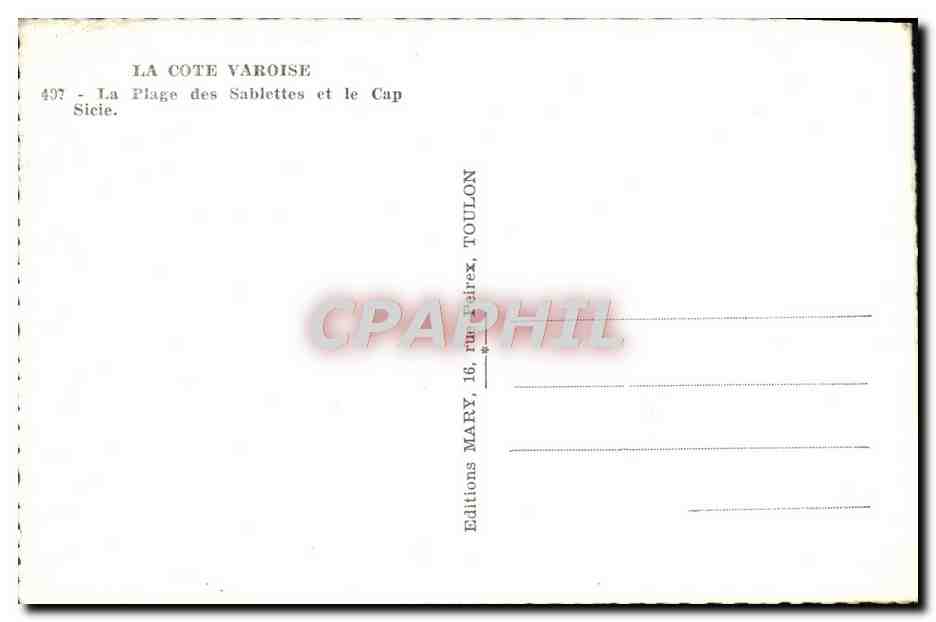 La Plage des Sablettes et le Cap Sicie — Éditions MARY, n°497 — Reverso