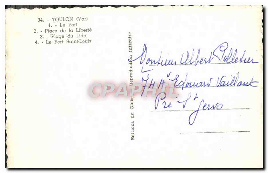 Toulon (Var) — Le Port, Place de la Liberté, Plage du Lido, Fort Saint-Louis — Éditions du Globe — Reverso