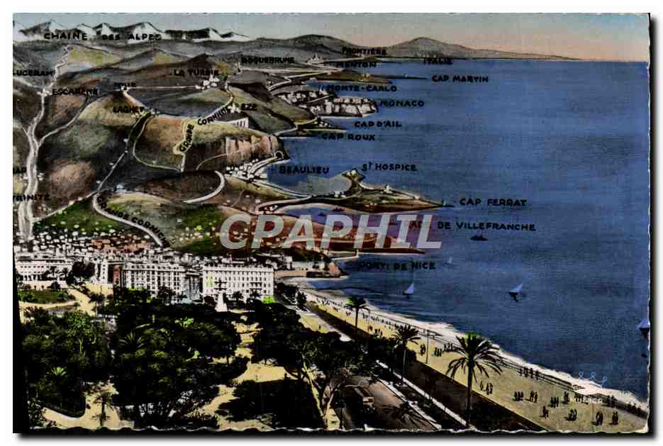 CPA Panorama De Nice A La Frontiere Italienne