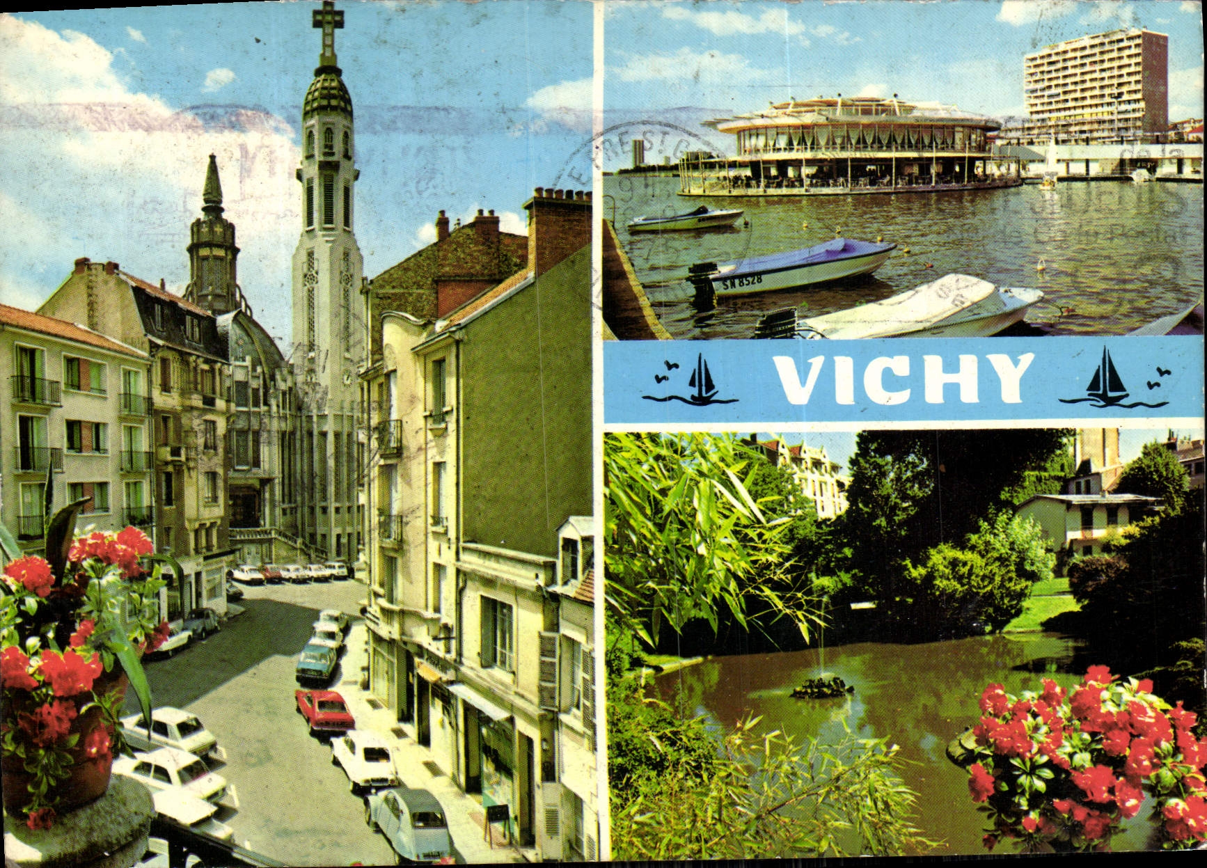 Vichy — Sainte-Blaise Church, The Rôtonde du Lac and the Port — Reproduction Prohibited — Made in France