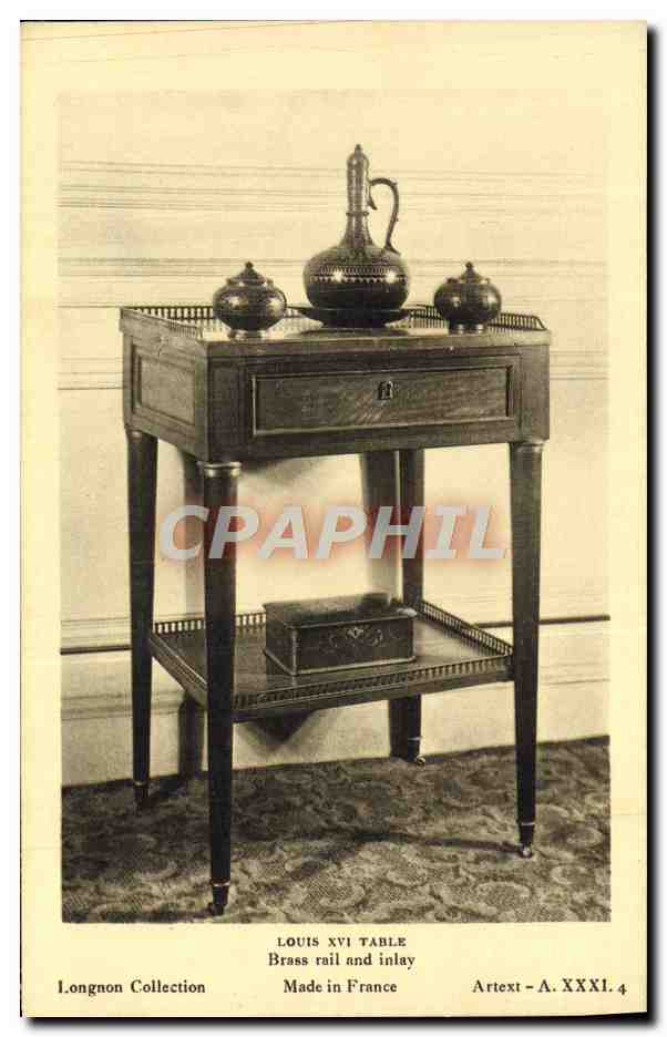 CPA Louis XVI Brass Rail And Inlay