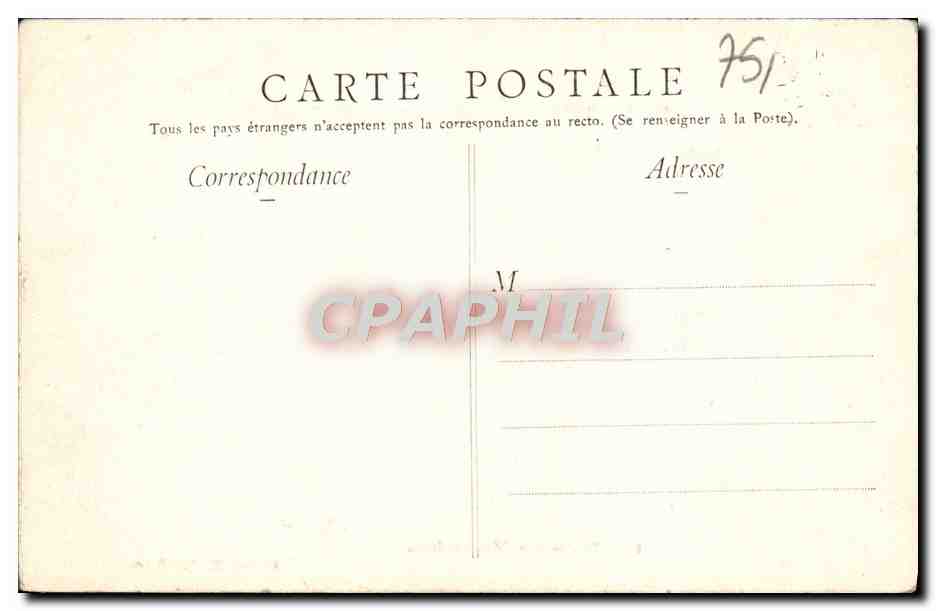 CPA Paris La Madeleine — Verso