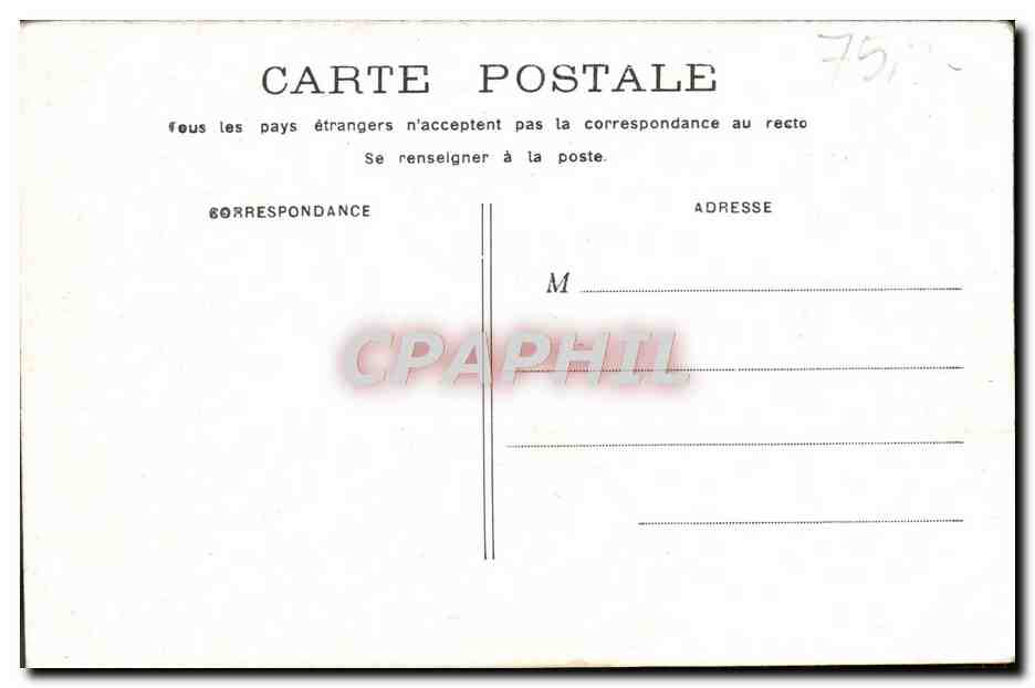 CPA Paris Porte Saint Martin — Verso