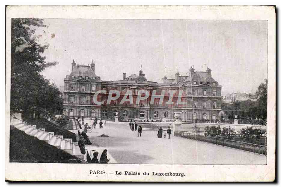 CPA Paris Le Palais Du Luexmbourg Publicite Automobiline Automobile