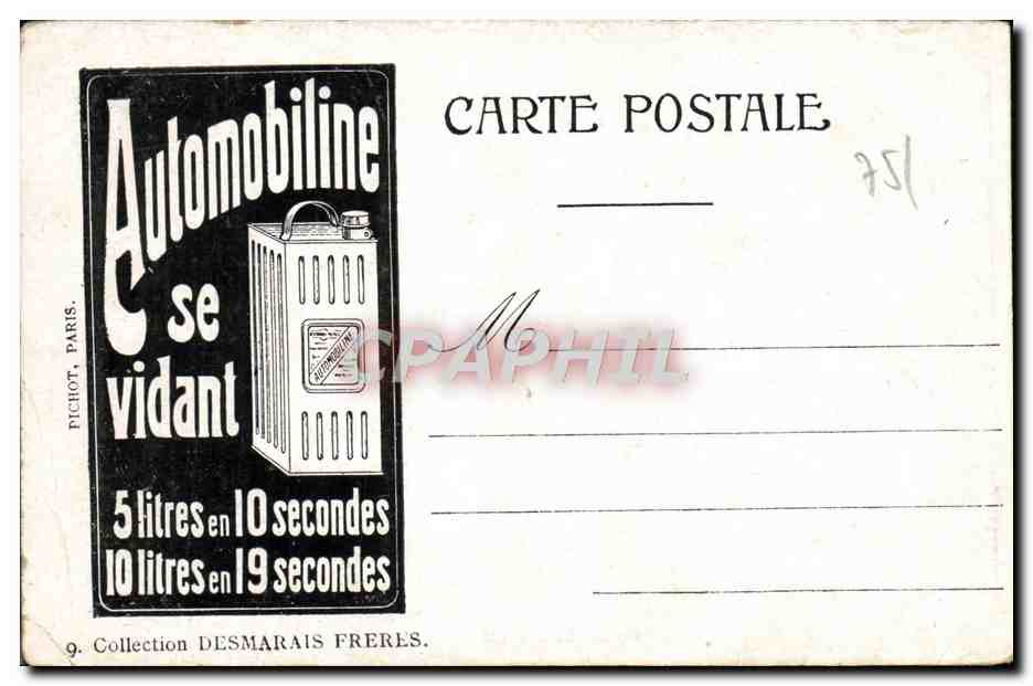 CPA Paris Le Palais Du Luexmbourg Publicite Automobiline Automobile — Rückseite