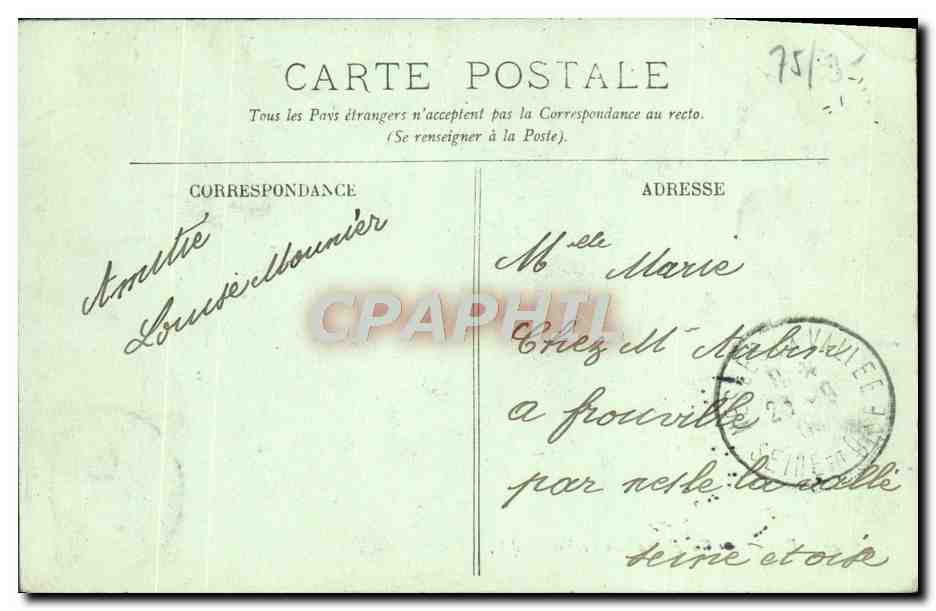 CPA Paris Vue Generale Du Louvre — Rückseite