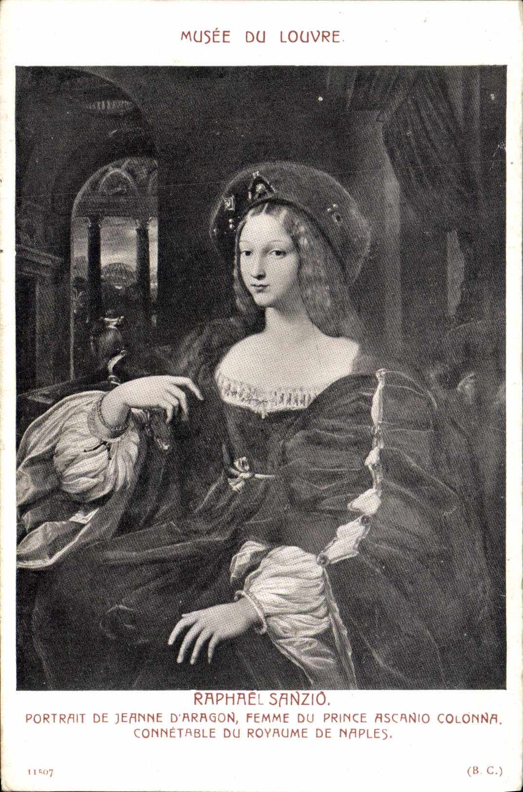 CPA Musee Du Louvre Raphael Sanzio Portrait de Jeanne d'Aragon Royaume de Naples