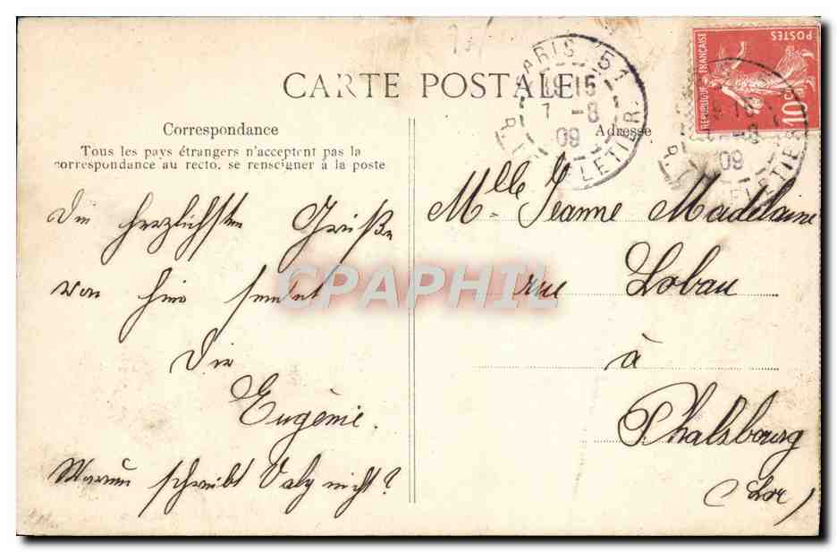 CPA Paris Le Jardin Des Tuileries Et Le Pavillon De Marsan — Verso