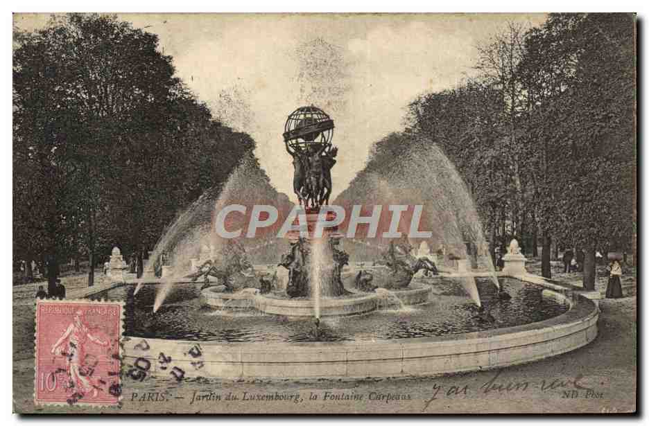 CPA Paris Jardin Du Luxembourg La Fontaine Carpeaux