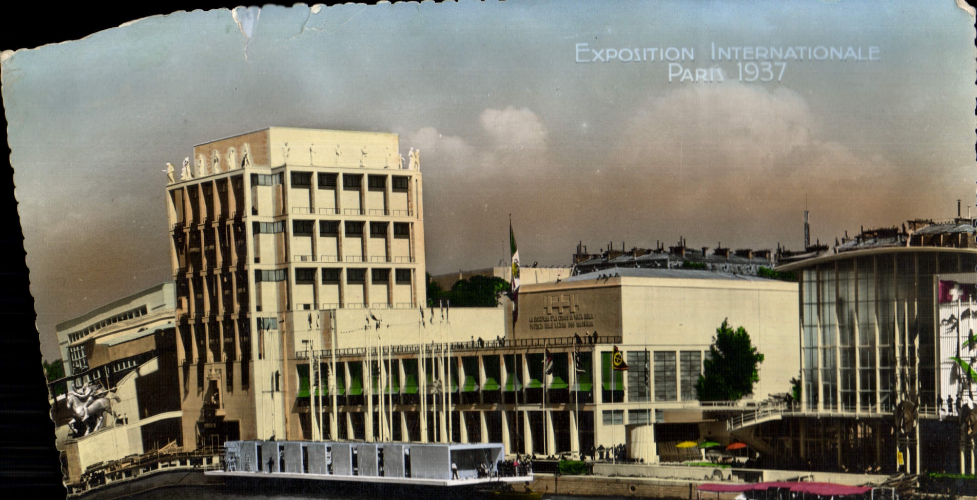 Tarjeta postal moderna Exposición Internacional de París Pabellón de Italia