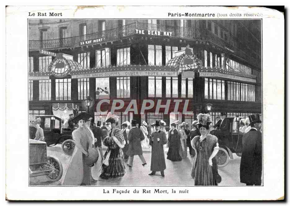 CPA Paris Montmartre La Facade Du Rat Mort La Nuit