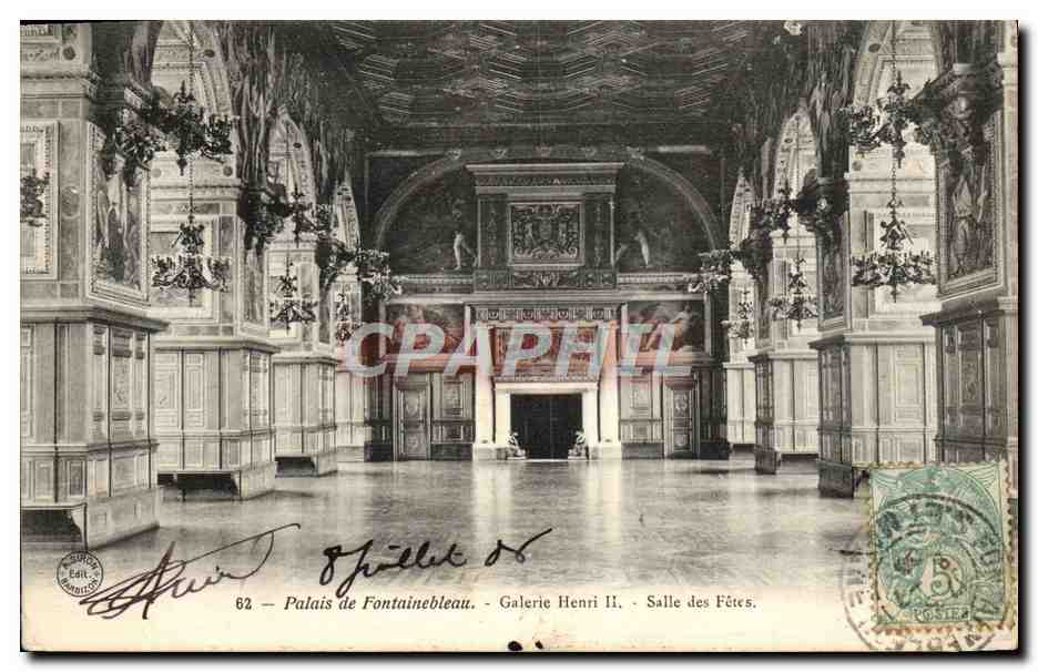 Palast von Fontainebleau — Galerie Henri II, Saal der Feste — Édition G. BOURG