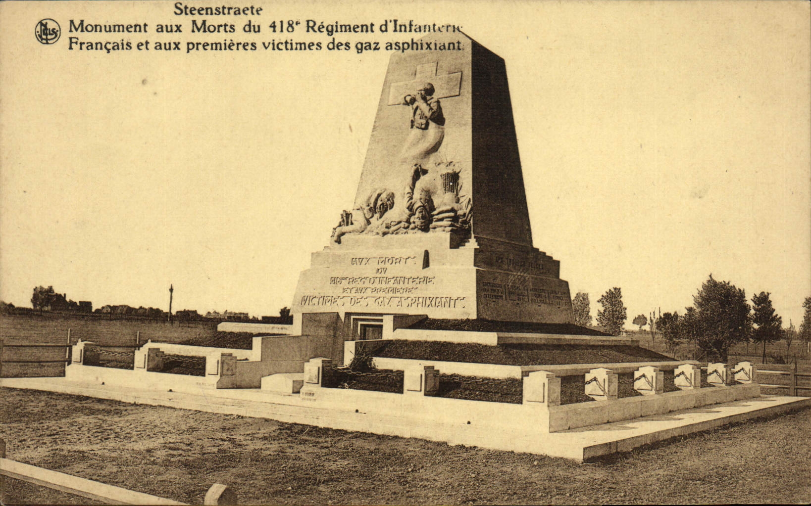 CPA Steenstraete Monument Aux Morts du 418eme d'infanterie Militaria 