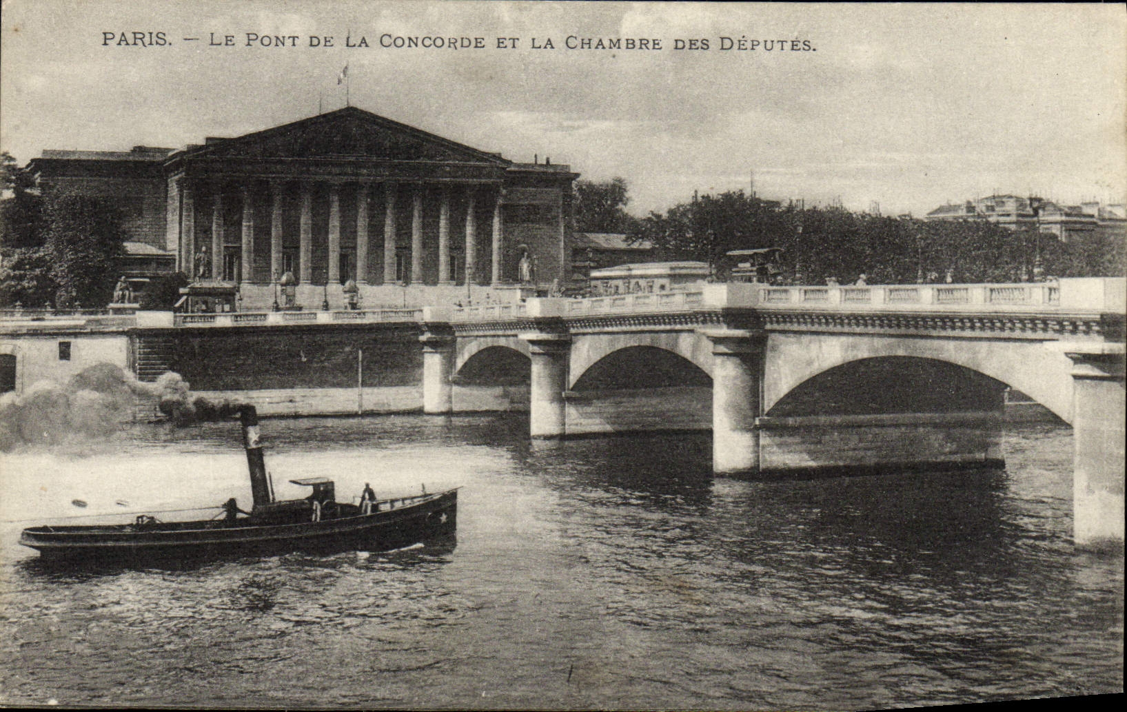 CPA Paris Le Pont De La Concorde Et La Chambre Des Deputes Bateau Peniche 