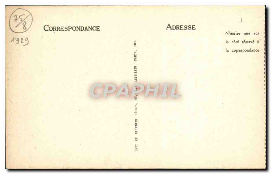 CPA Paris Arc De Triomphe — Rückseite