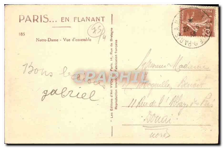 CPA Paris En Flanant Notre Dame Vue d'Ensemble — Verso