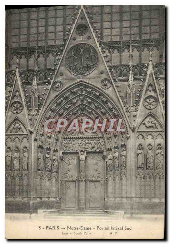 CPA Paris Notre Dame Portail Lateral Sud