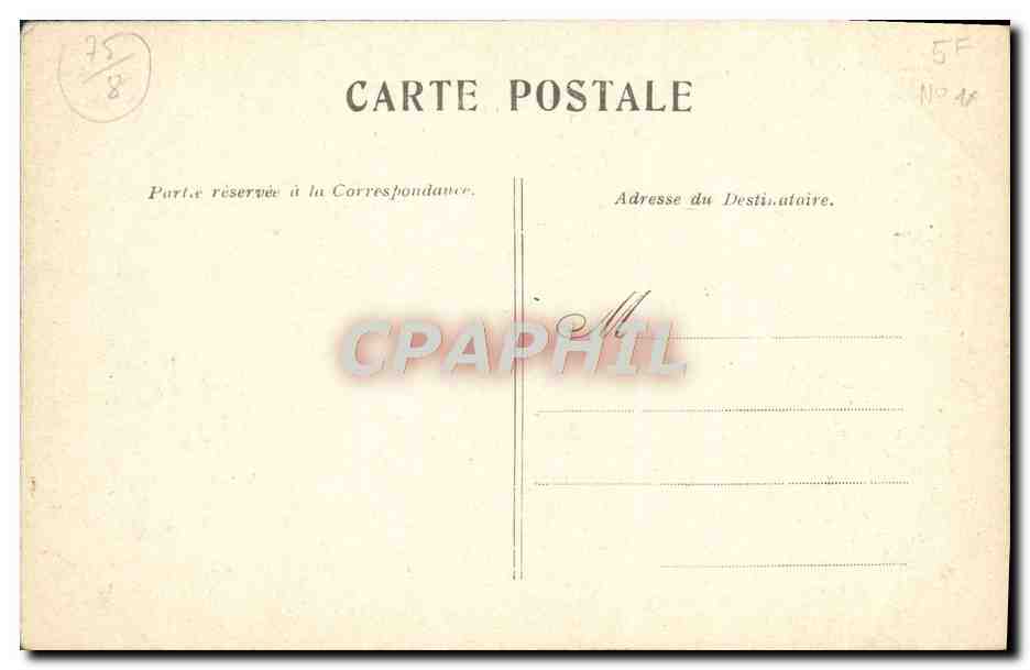 CPA Paris La Madeleine — Verso