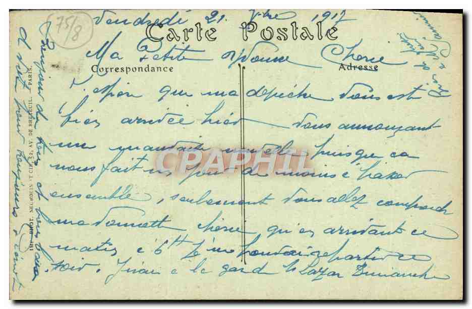 CPA Paris Le Grand Palais — Rückseite